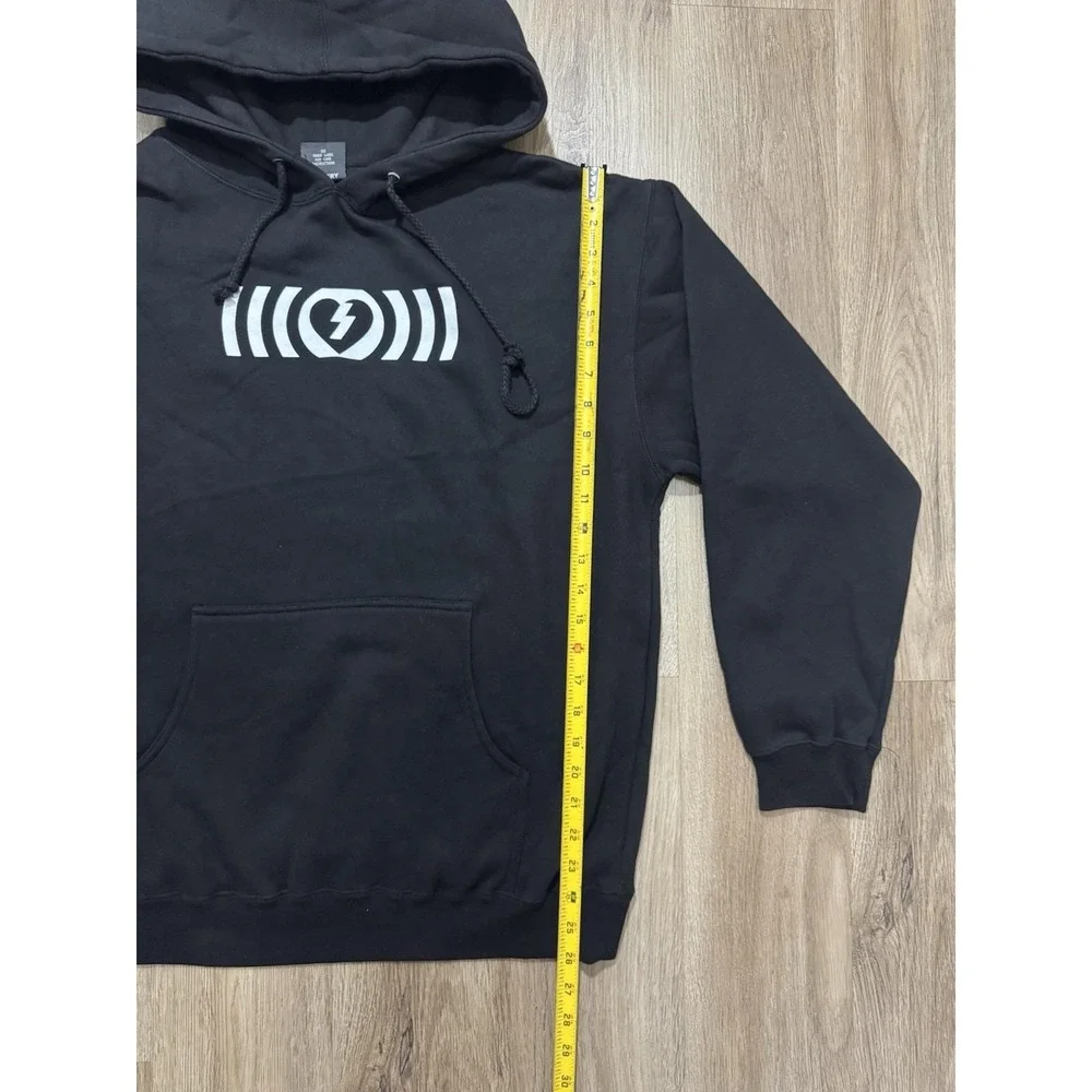 Y2K Mystery Skateboarding Black Hoodie Size‎ S